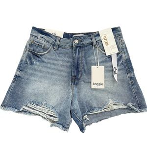 Kensie Jeans True Vintage High Rise Distressed Shorts Jeans Size 2/26